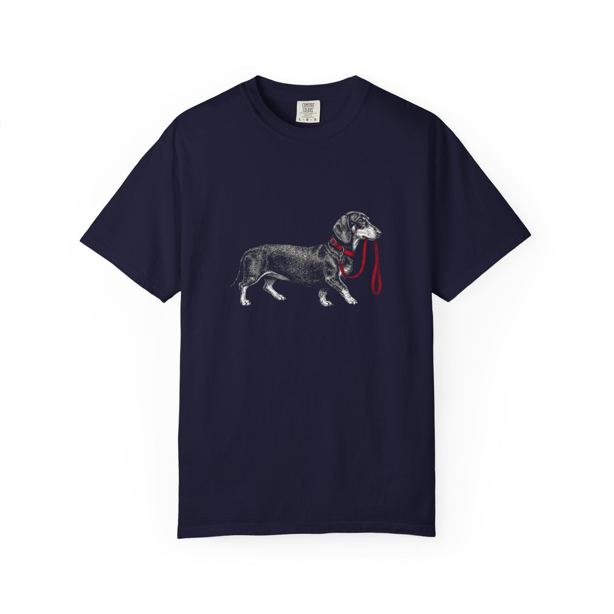 Never Walk Alone Dachshund T-Shirt in True Navy from When Dogs Fly