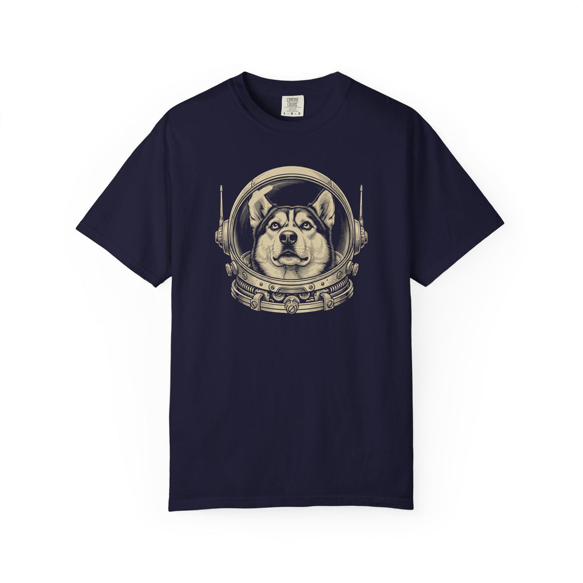Astronaut Siberian Husky T-Shirt in True Navy from When Dogs Fly