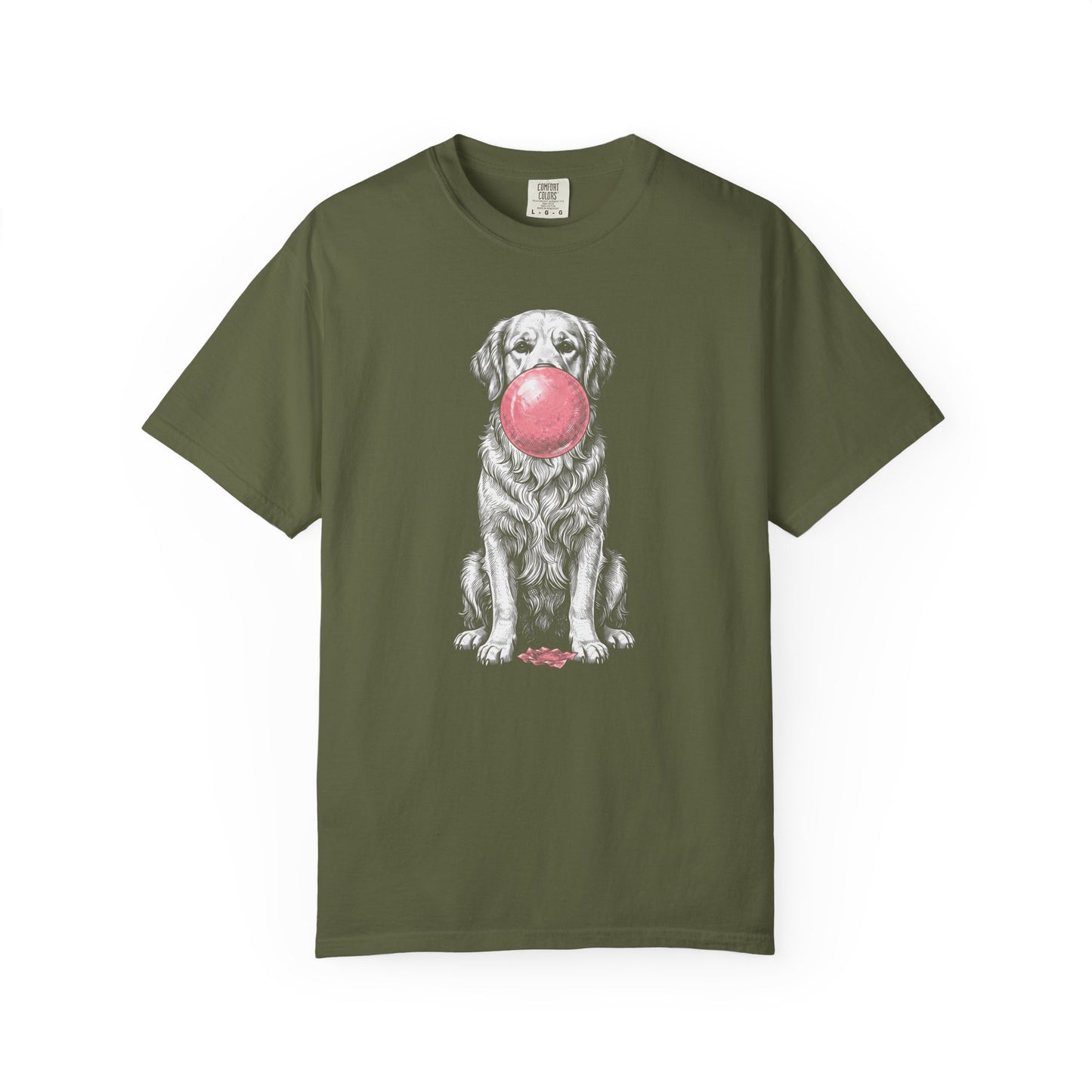 Bubblegum Golden Retriever T-Shirt in Hemp from When Dogs Fly