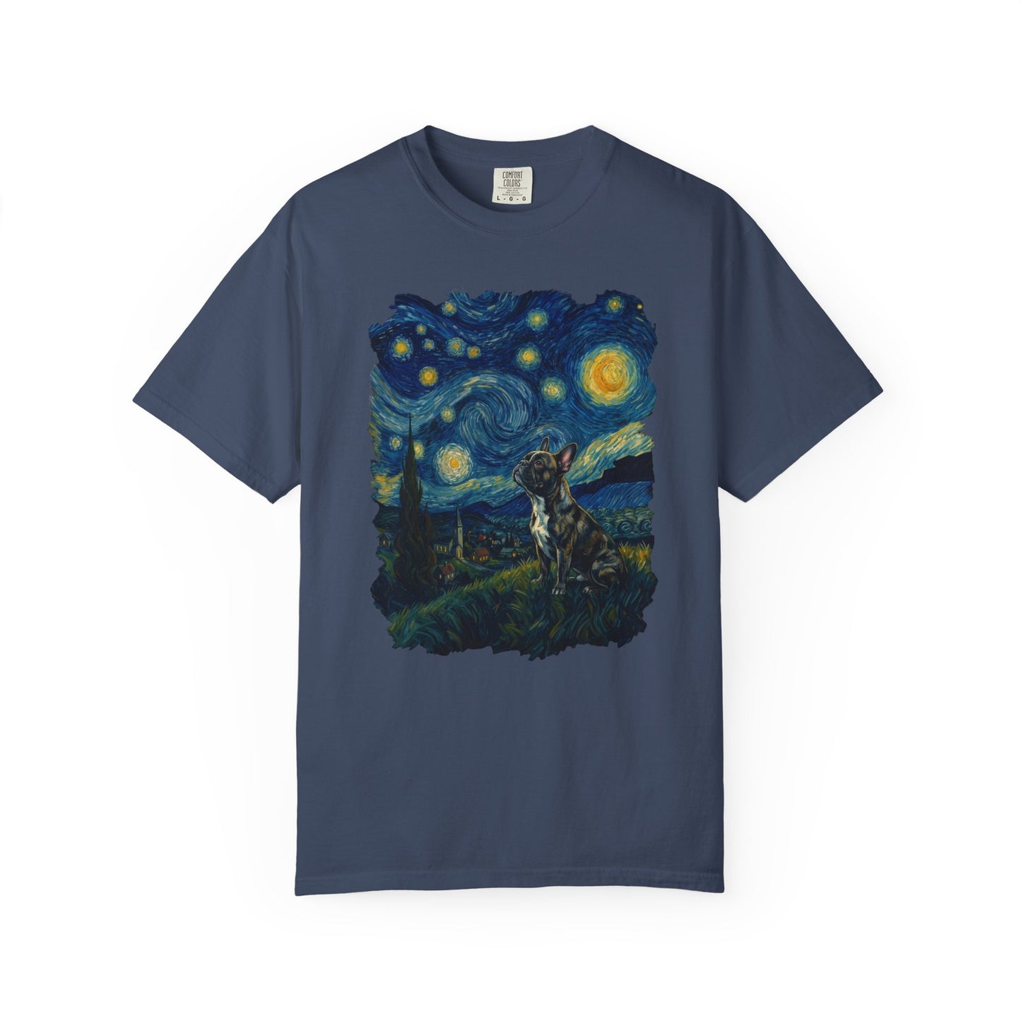 Starry Night French Bulldog T-Shirt in Midnight from When Dogs Fly
