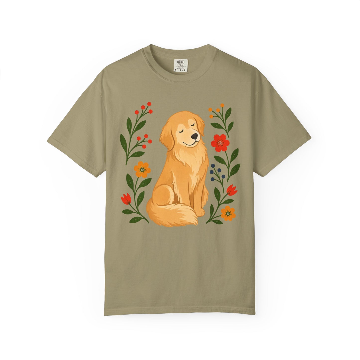 Wildflower Daydreaming Golden Retriever T-Shirt