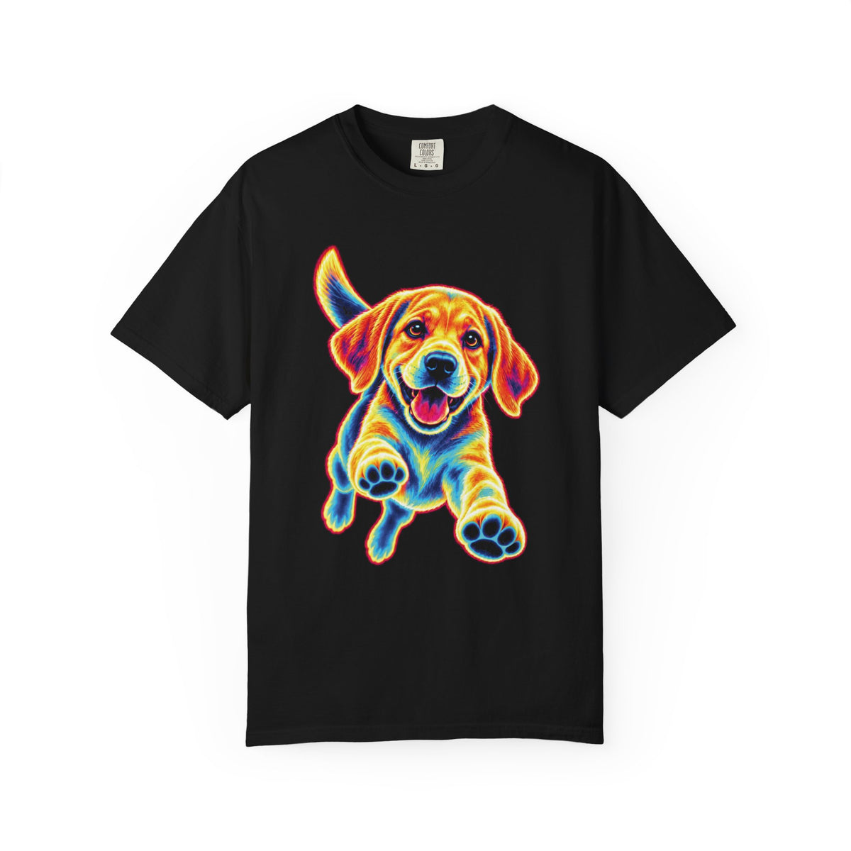Neon Zoomies Labrador Retriever T-Shirt in Black from When Dogs Fly