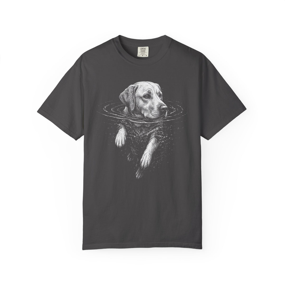 Labrador Retriever Dog Paddle T-Shirt in Graphite from When Dogs Fly