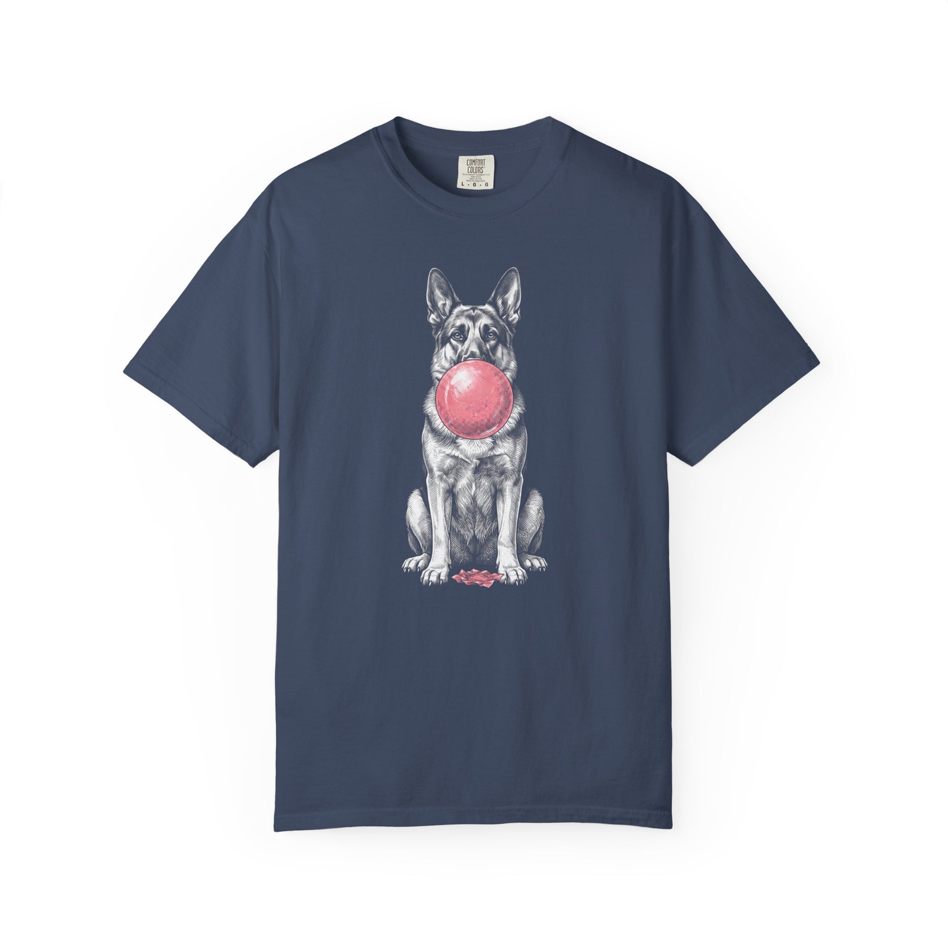 Bubblegum German Shepherd T-Shirt in Midnight from When Dogs Fly