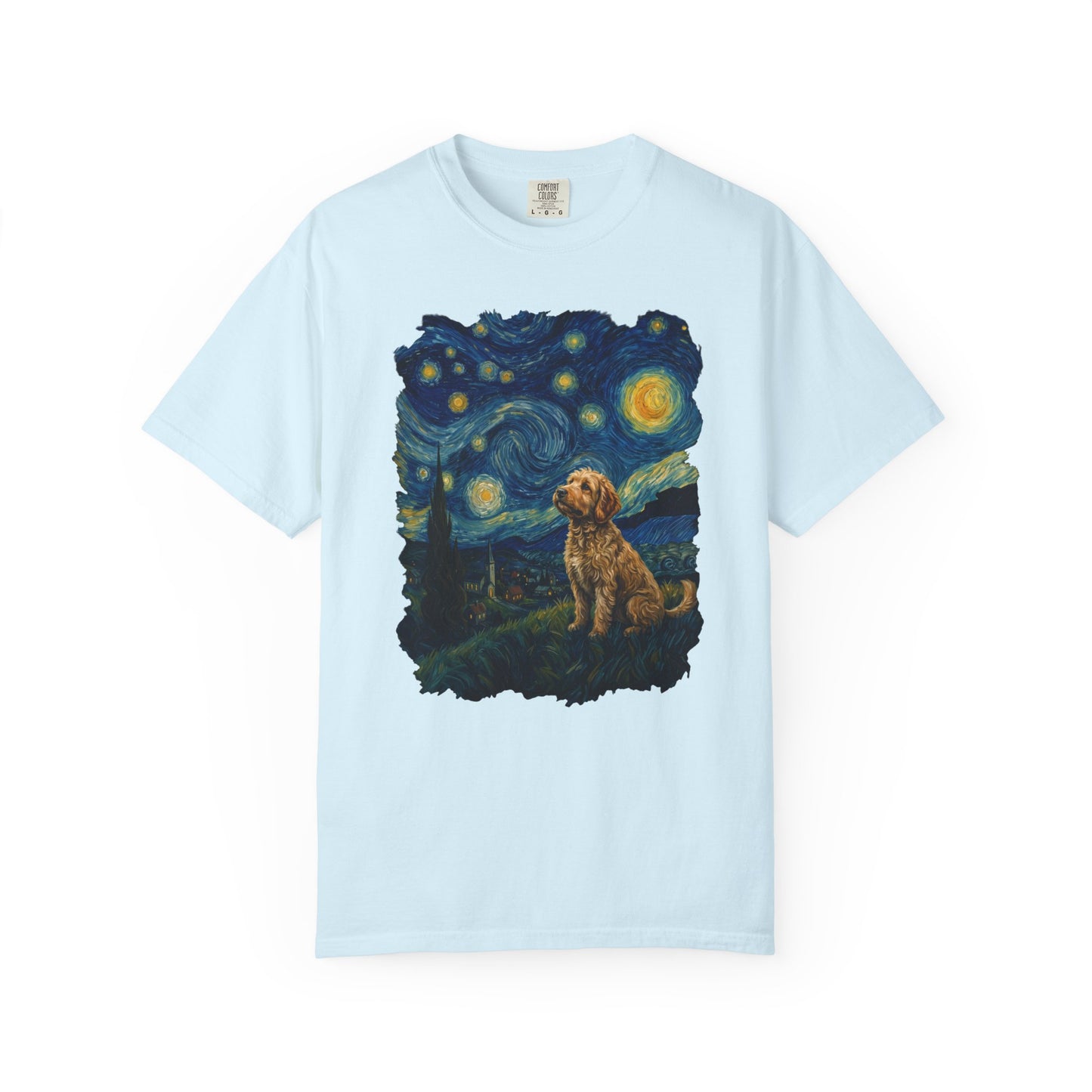 Starry Night Labradoodle T-Shirt in Chambray from When Dogs Fly