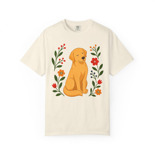 Wildflower Daydreaming Labrador Retriever T-Shirt