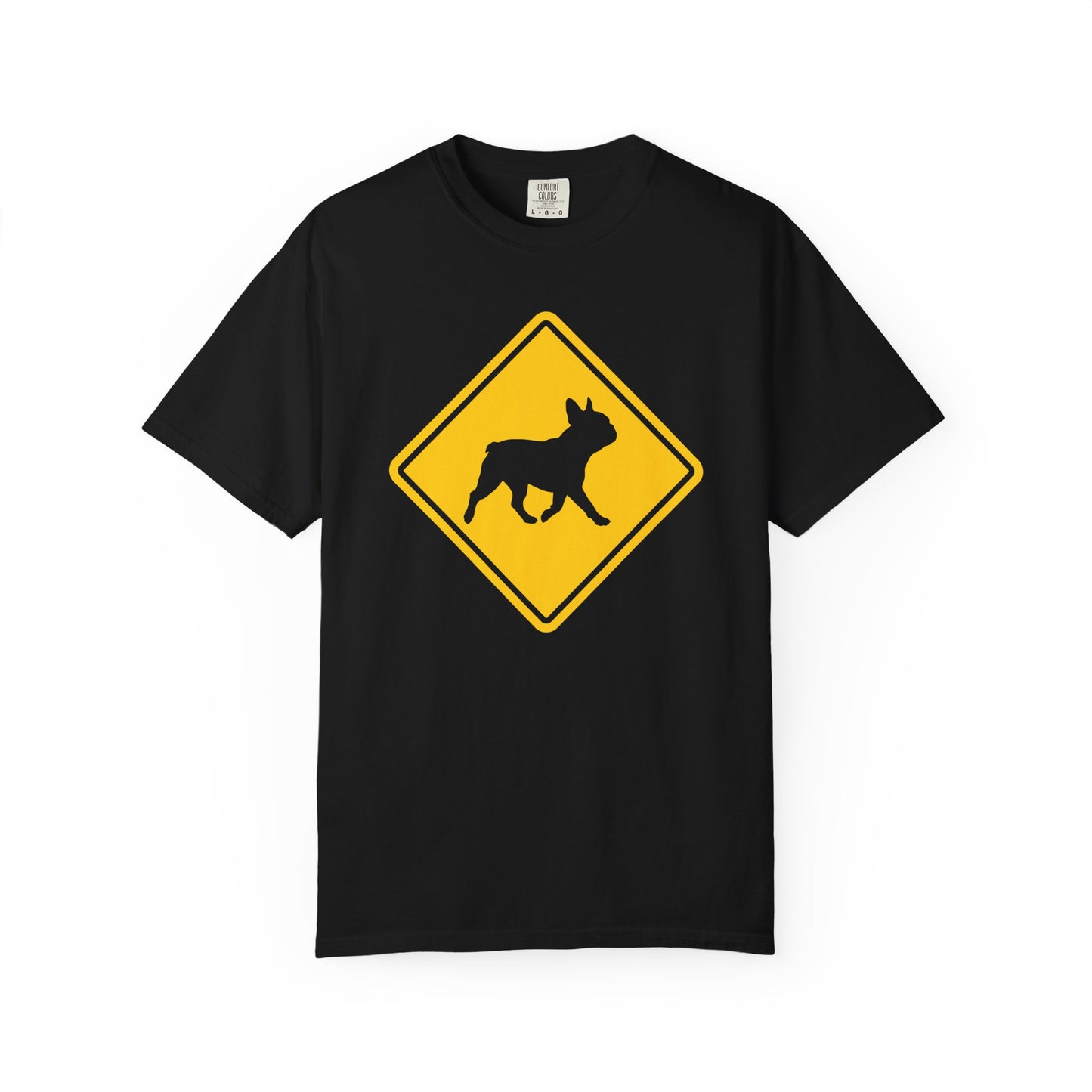 French Bulldog Dog Crossing T-Shirt in Black from When Dogs Fly