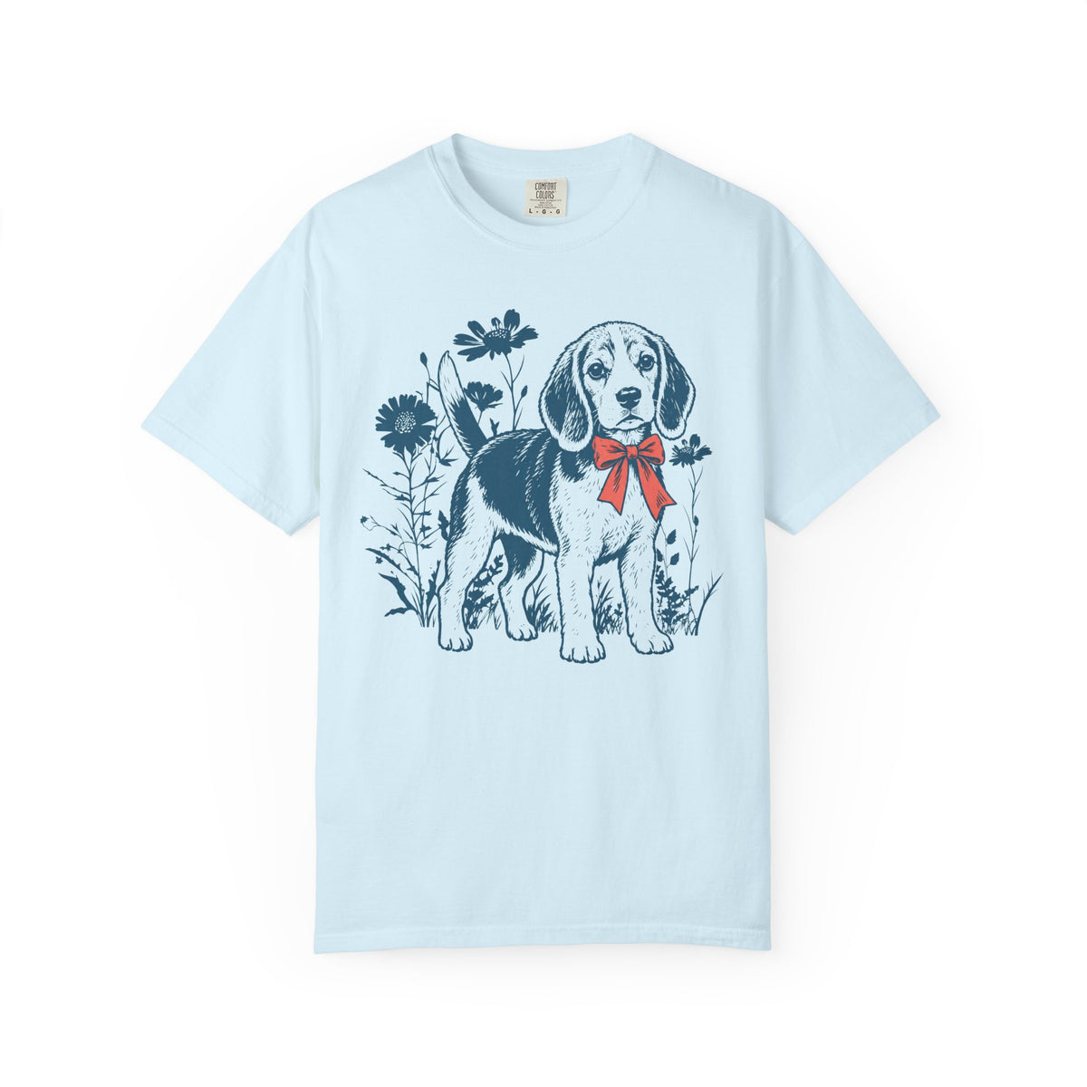 Dogs in Bloom Beagle T-Shirt in Chambray from When Dogs Fly