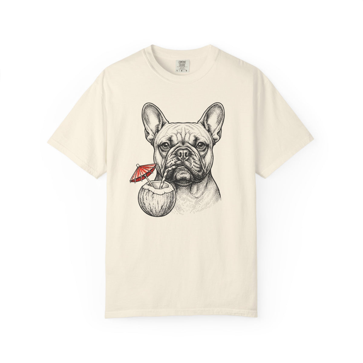 Island Time French Bulldog T-Shirt in Ivory from When Dogs Fly