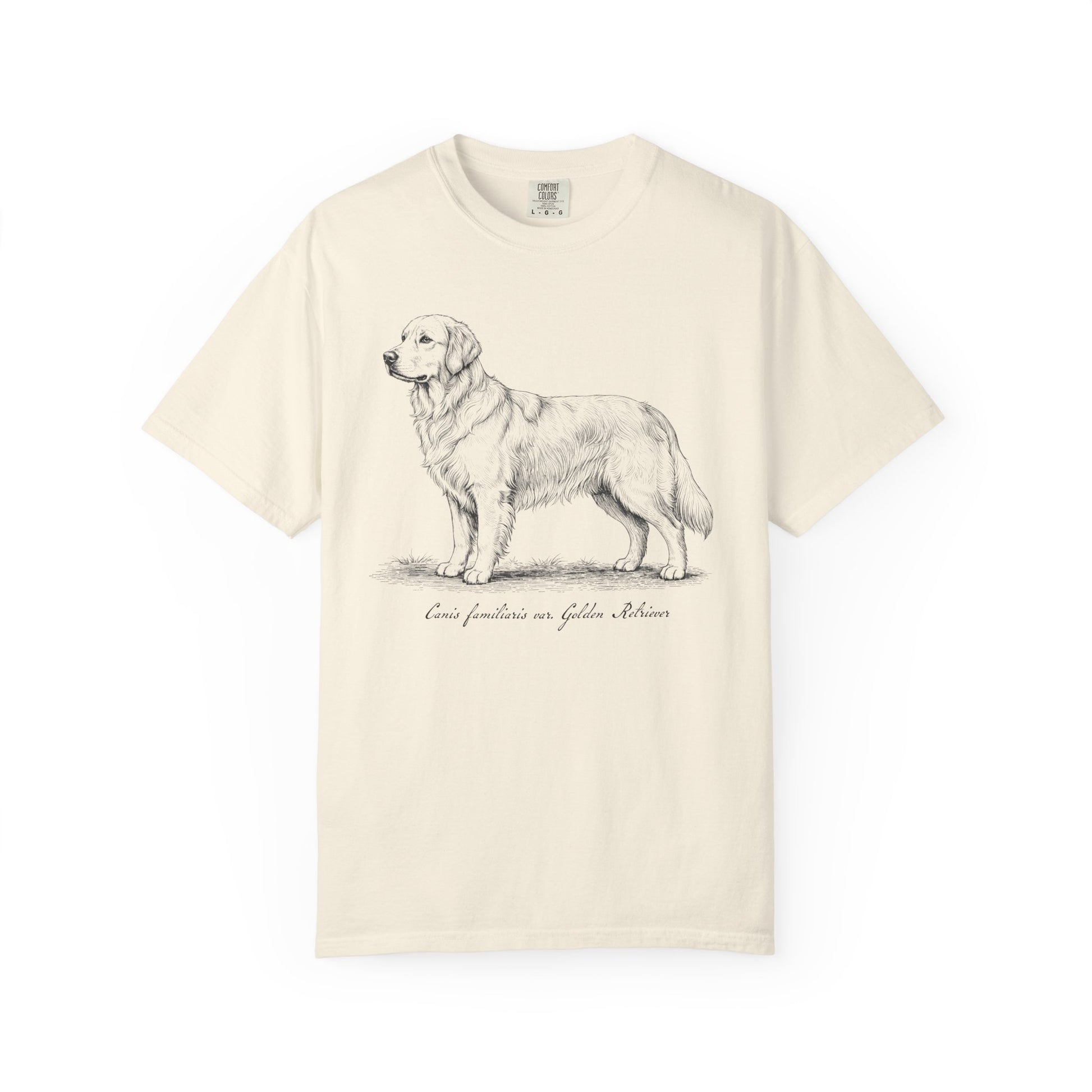 Naturalist’s Notes Golden Retriever T-Shirt in Ivory from When Dogs Fly