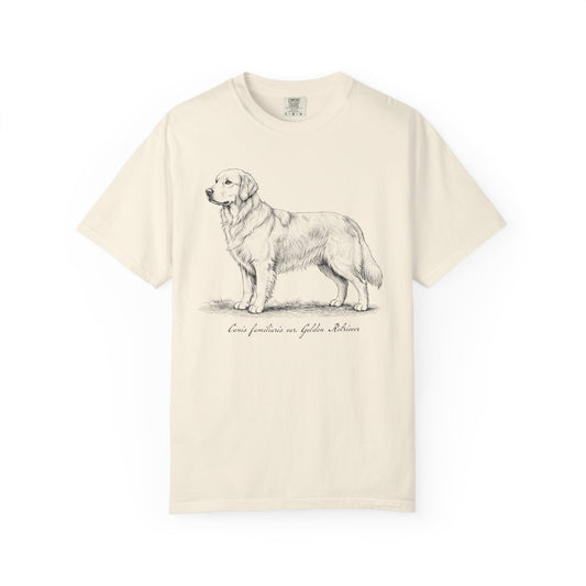 Naturalist’s Notes Golden Retriever T-Shirt in Ivory from When Dogs Fly