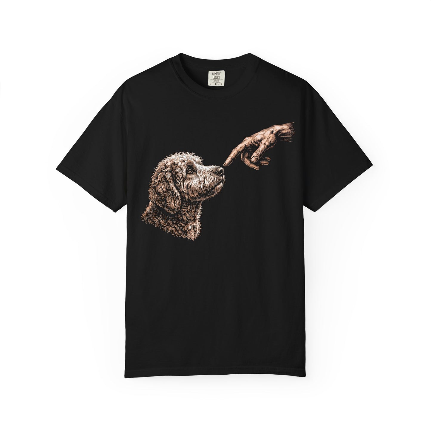 The Big Boop Labradoodle T-Shirt in Black from When Dogs Fly