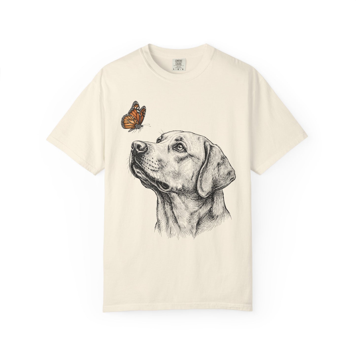 Hello Butterfly Labrador Retriever T-Shirt in Ivory from When Dogs Fly