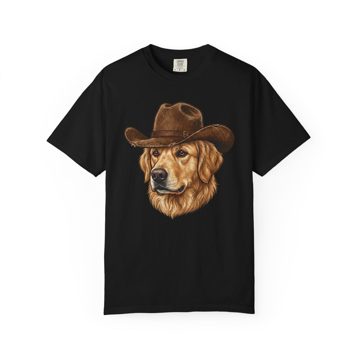 Howdy Golden Retriever T-Shirt in Black from When Dogs Fly