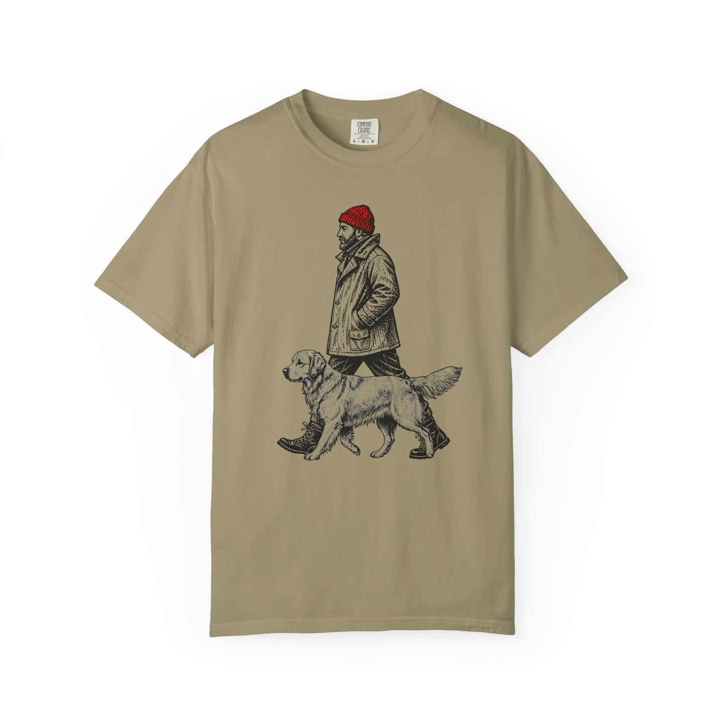 Good Company Vintage Golden Retriever T-Shirt in Khaki from When Dogs Fly