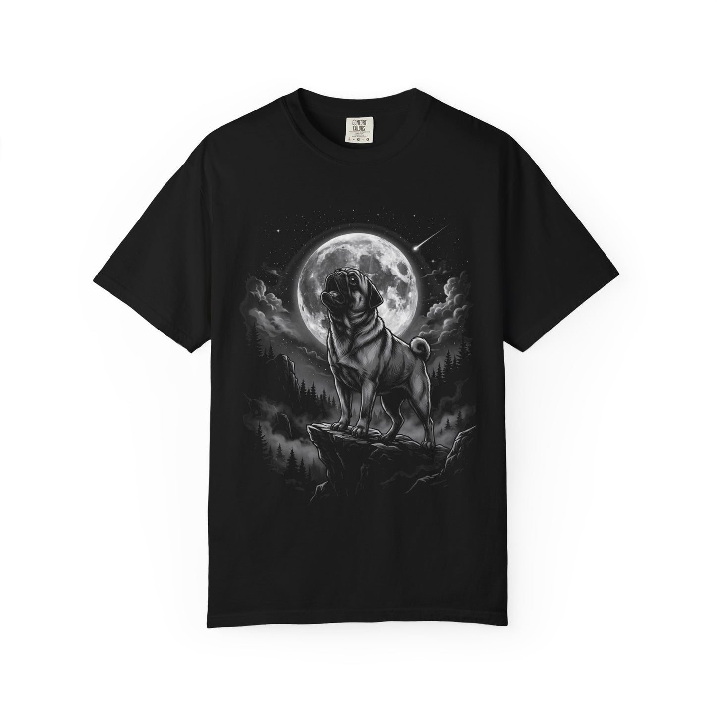 Born to Howl Pug T-Shirt in Black from When Dogs Fly