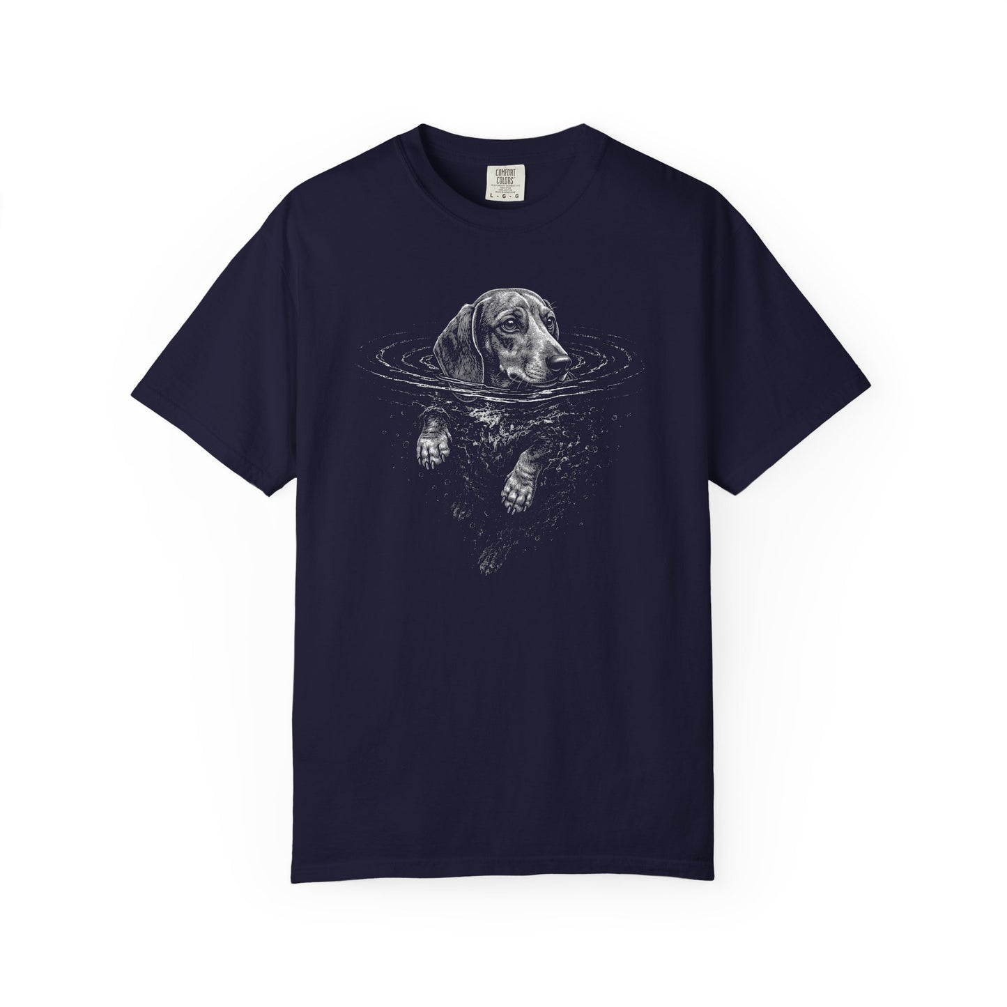 Dachshund Dog Paddle T-Shirt in True Navy from When Dogs Fly