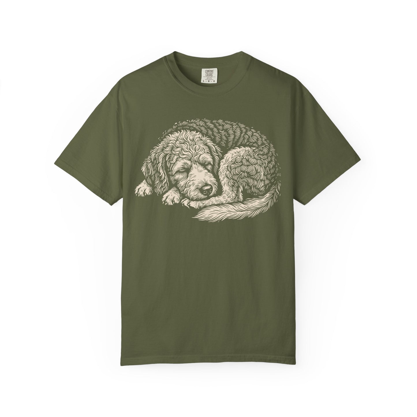 Cozy Nap Time Labradoodle T-Shirt in Hemp from When Dogs Fly
