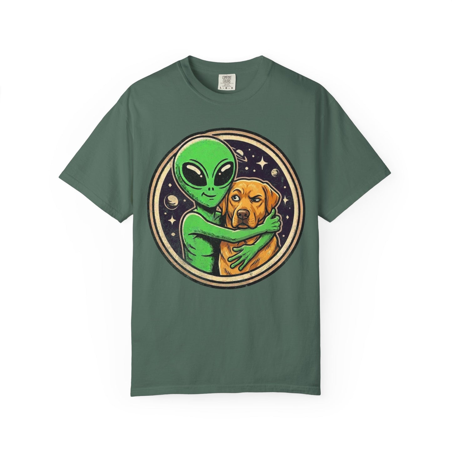 Every Alien Needs a Labrador Retriever T-Shirt in Blue Spruce from When Dogs Fly