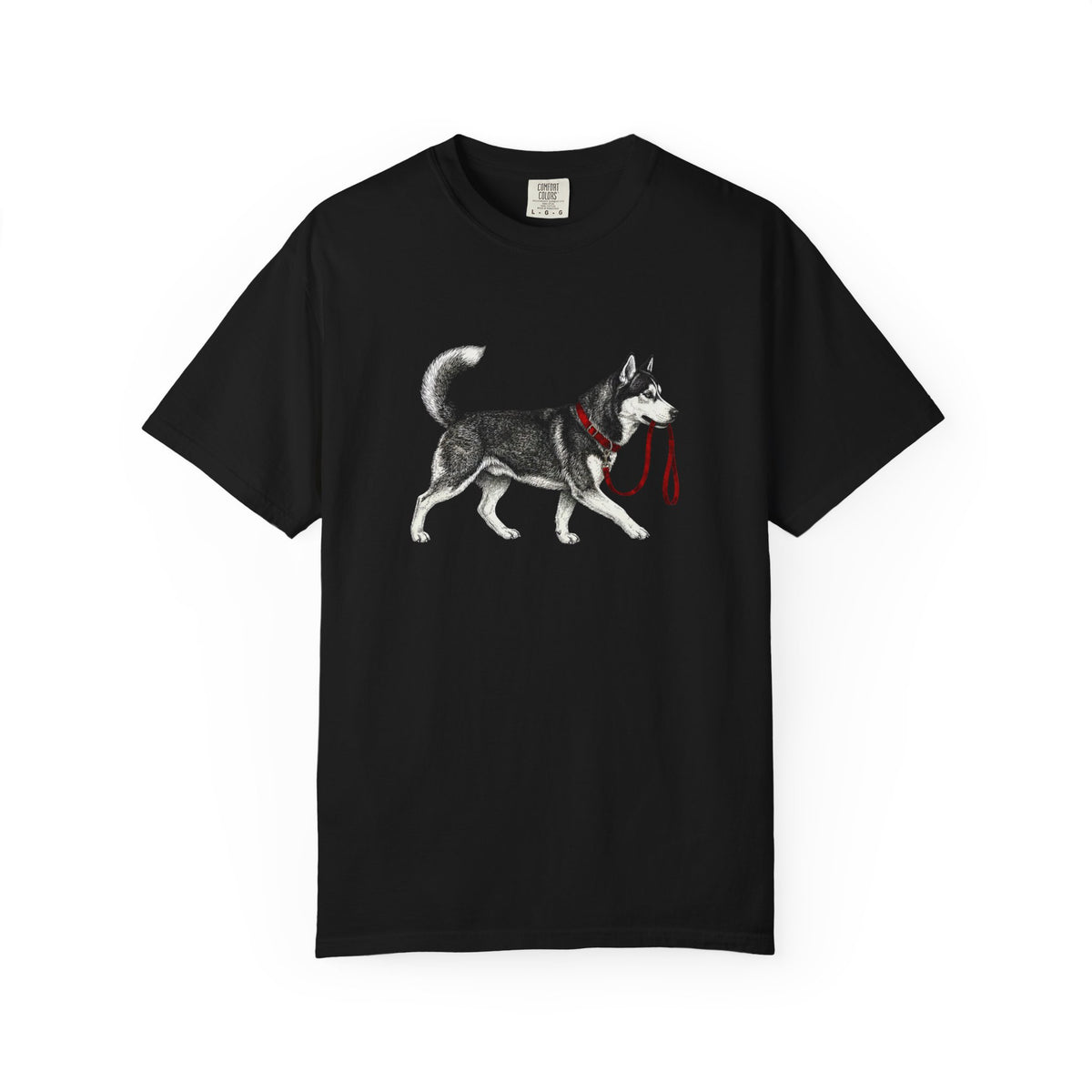 Never Walk Alone Siberian Husky T-Shirt in Black from When Dogs Fly