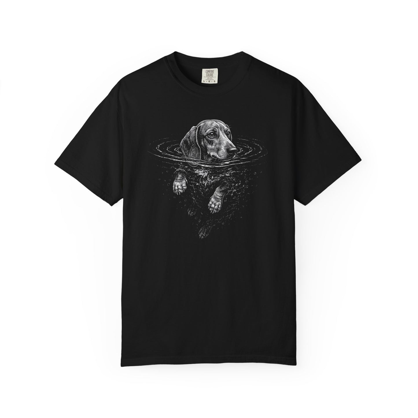 Dachshund Dog Paddle T-Shirt in Black from When Dogs Fly