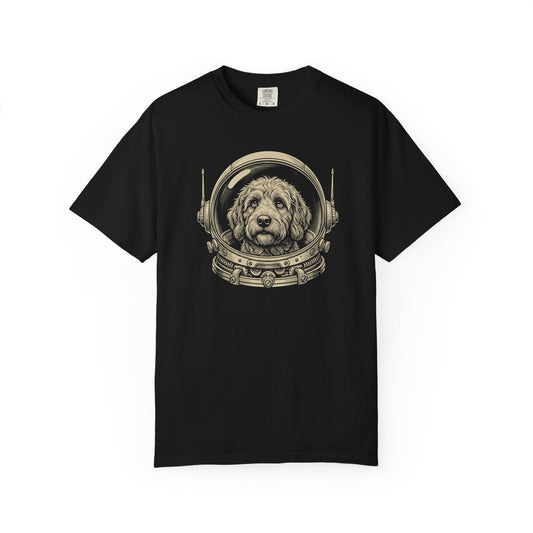 Astronaut Labradoodle T-Shirt in Black from When Dogs Fly