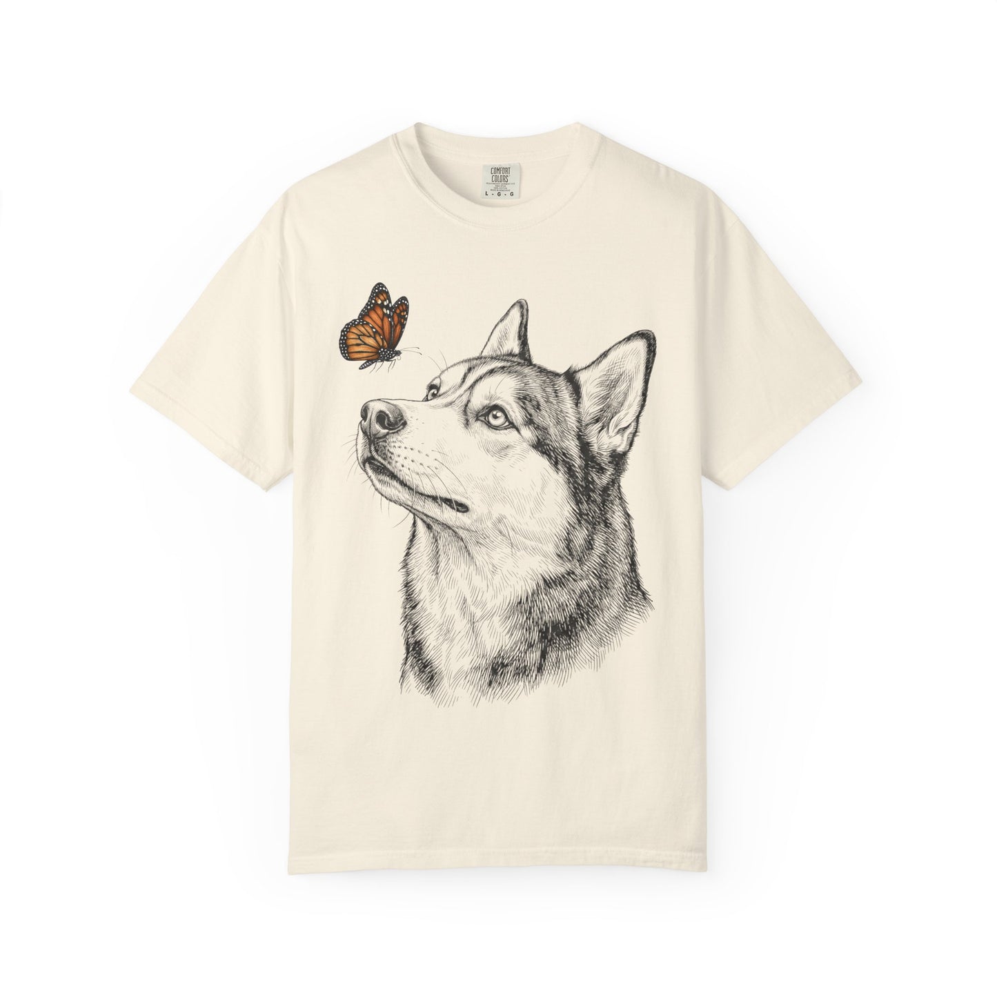 Hello Butterfly Siberian Husky T-Shirt