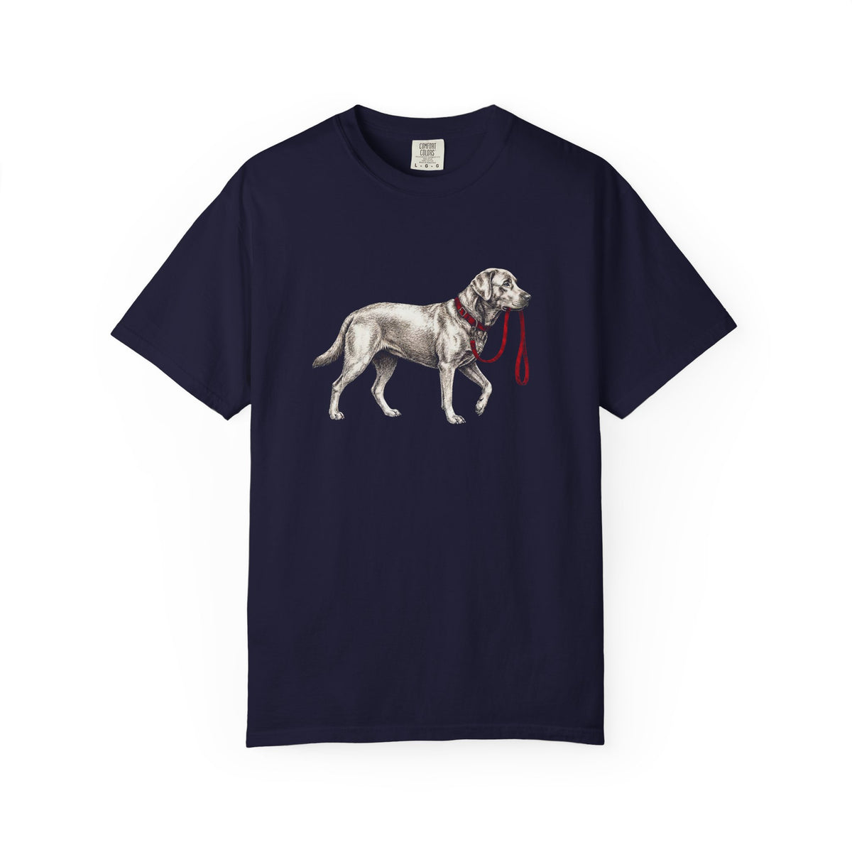 Never Walk Alone Labrador Retriever T-Shirt in True Navy from When Dogs Fly