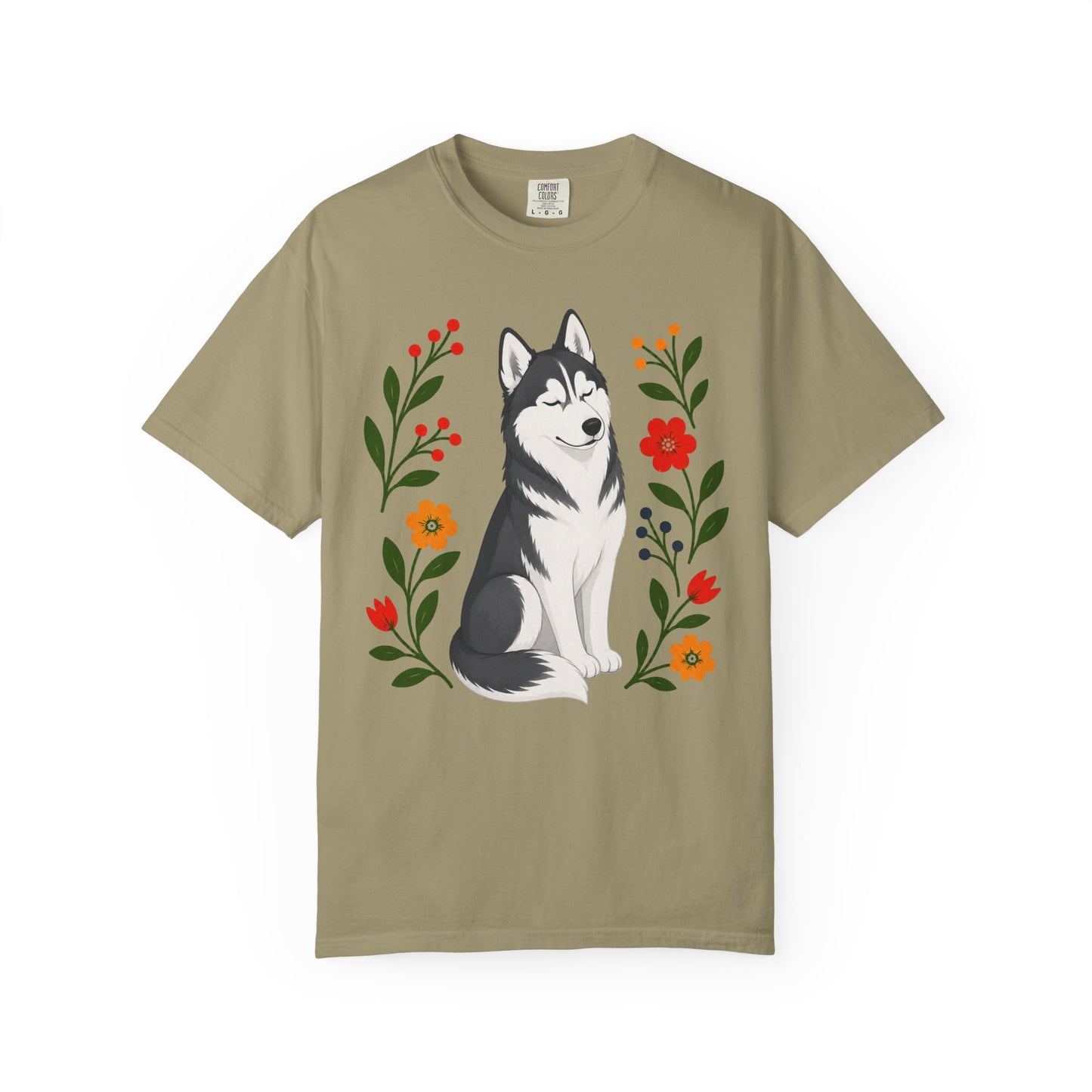 Wildflower Daydreaming Siberian Husky T-Shirt