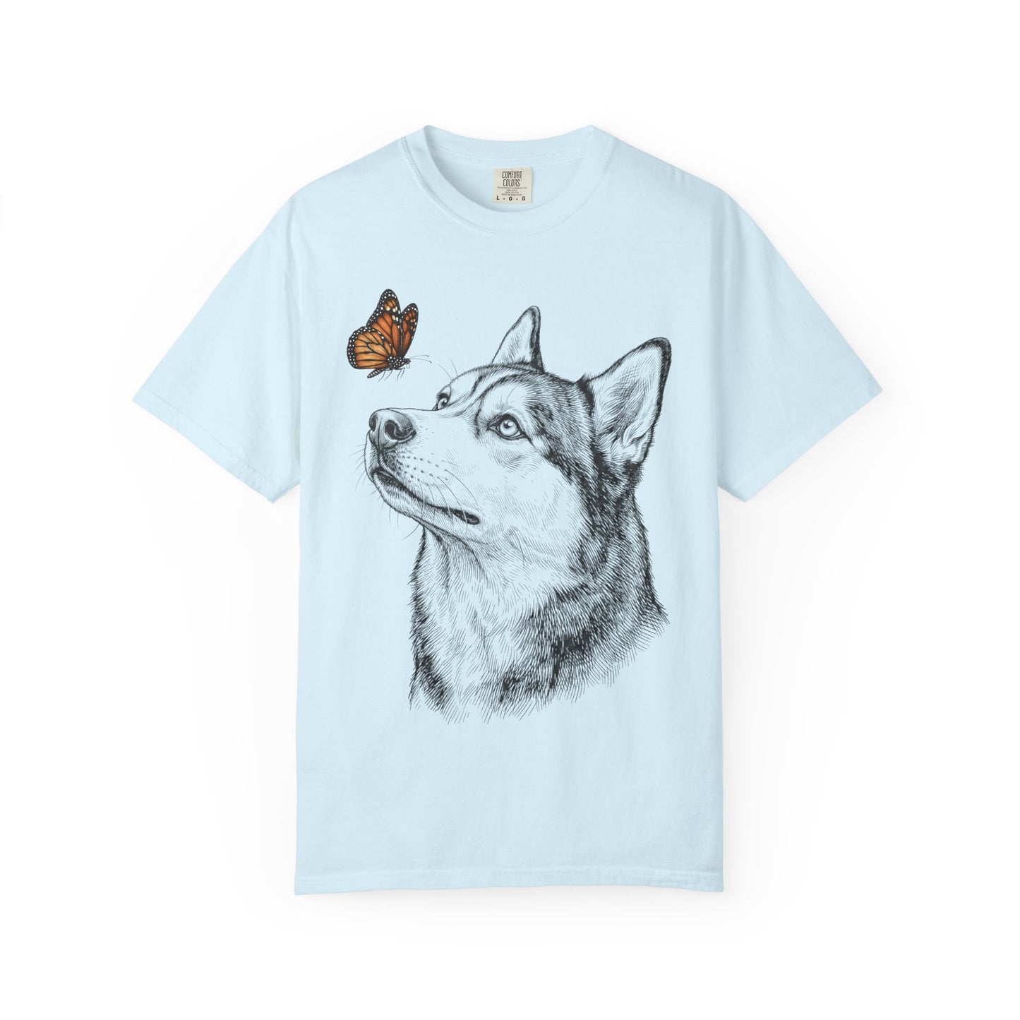 Hello Butterfly Siberian Husky T-Shirt