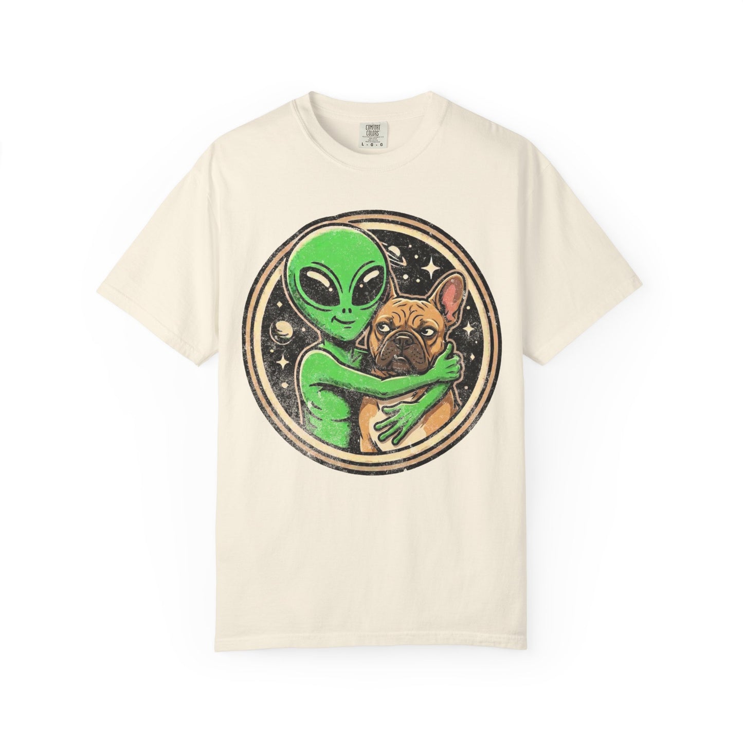 Every Alien Needs a French Bulldog T-Shirt in Ivory from When Dogs Fly