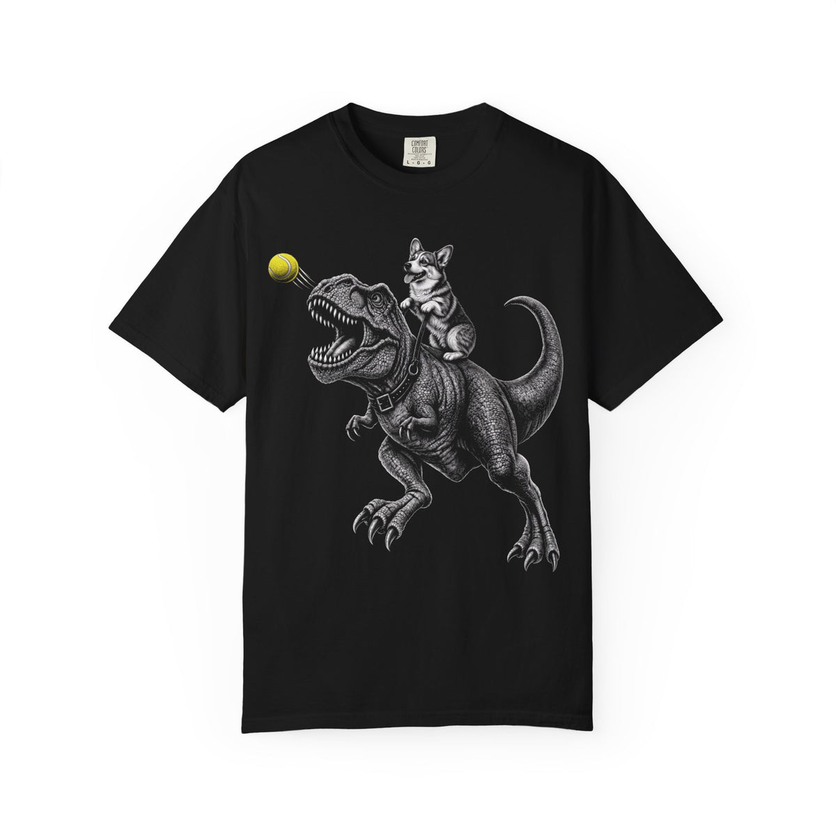 Jurassic Fetch Corgi T-Shirt from When Dogs Fly