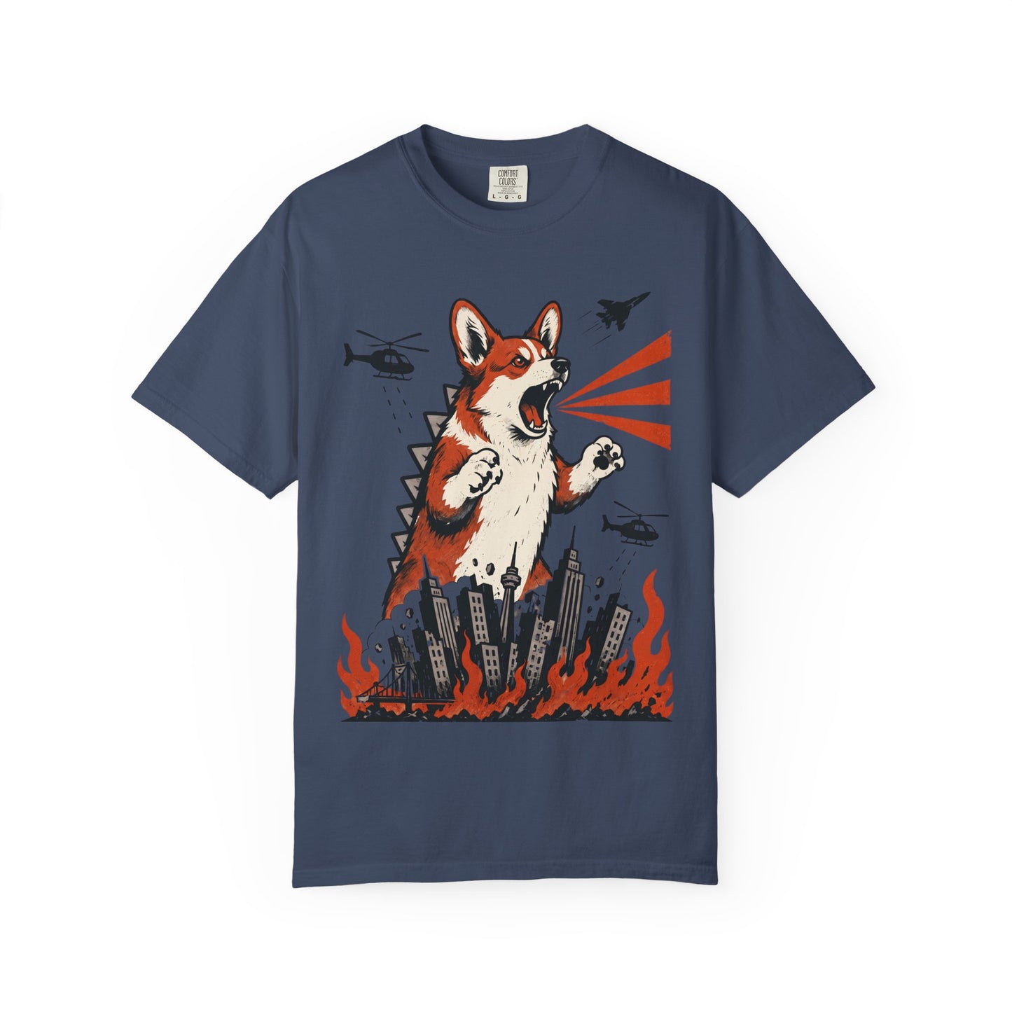 Unleashed Corgi T-Shirt in Midnight from When Dogs Fly