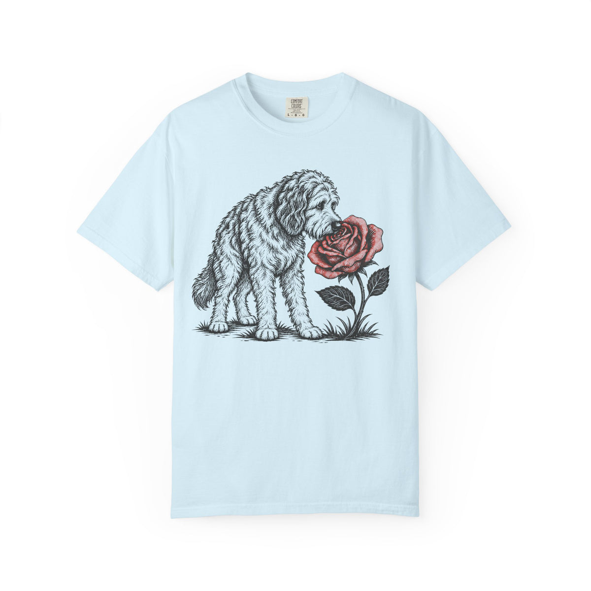 A Nose for Roses Doodle T-Shirt in Chambray from When Dogs Fly