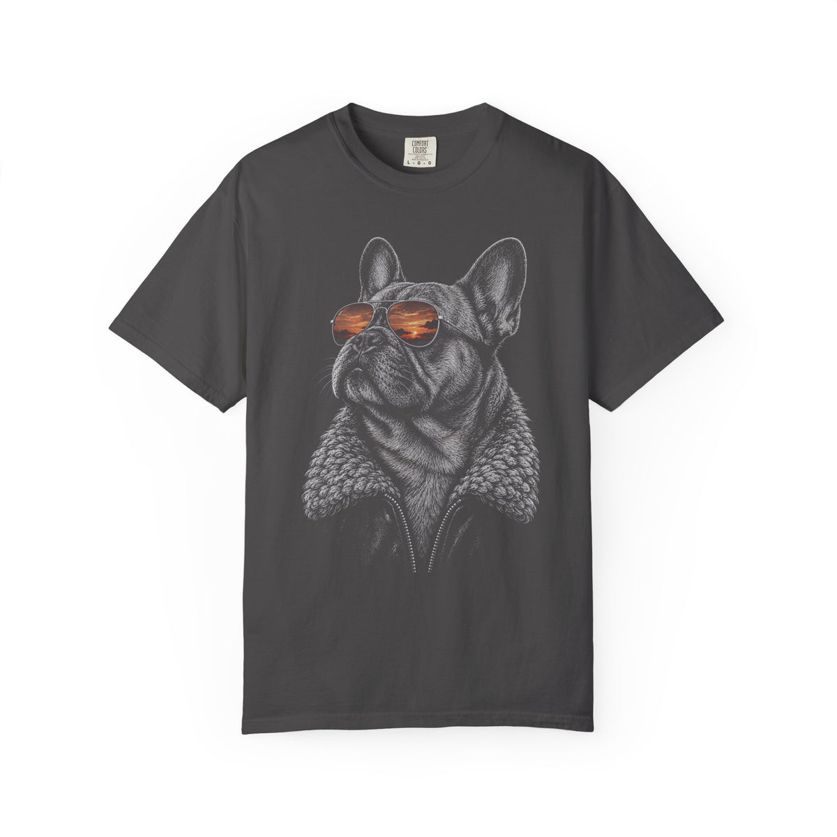 Sunset Aviator French Bulldog T-Shirt in Graphite from When Dogs Fly