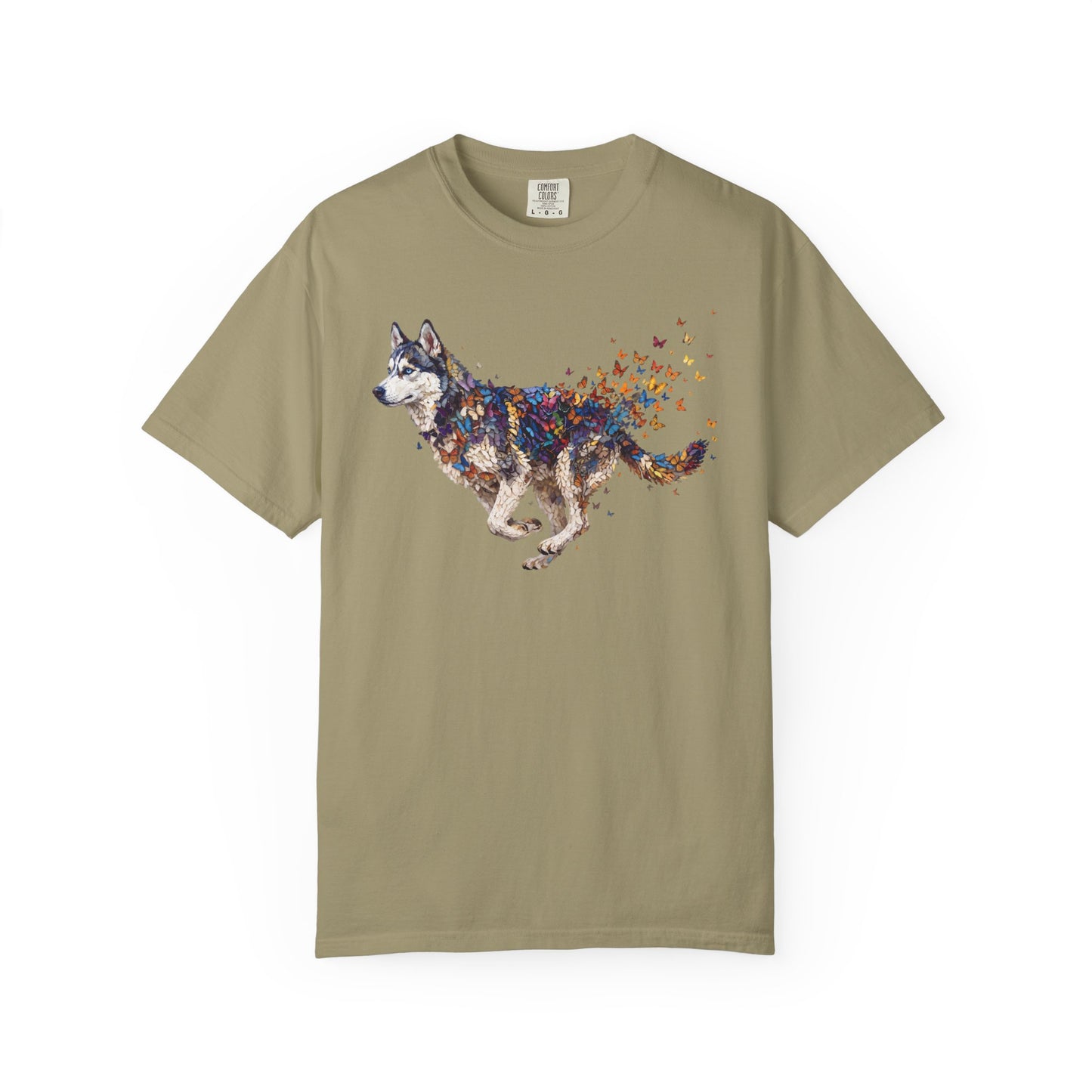 Wild & Free Siberian Husky T-Shirt in Khaki from When Dogs Fly
