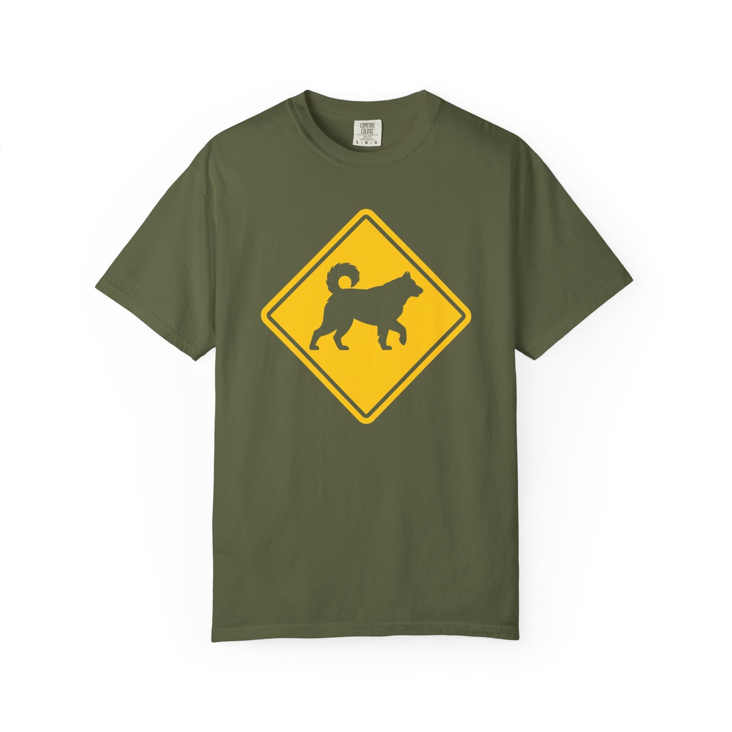 Siberian Husky Dog Crossing T-Shirt in Hemp from When Dogs Fly