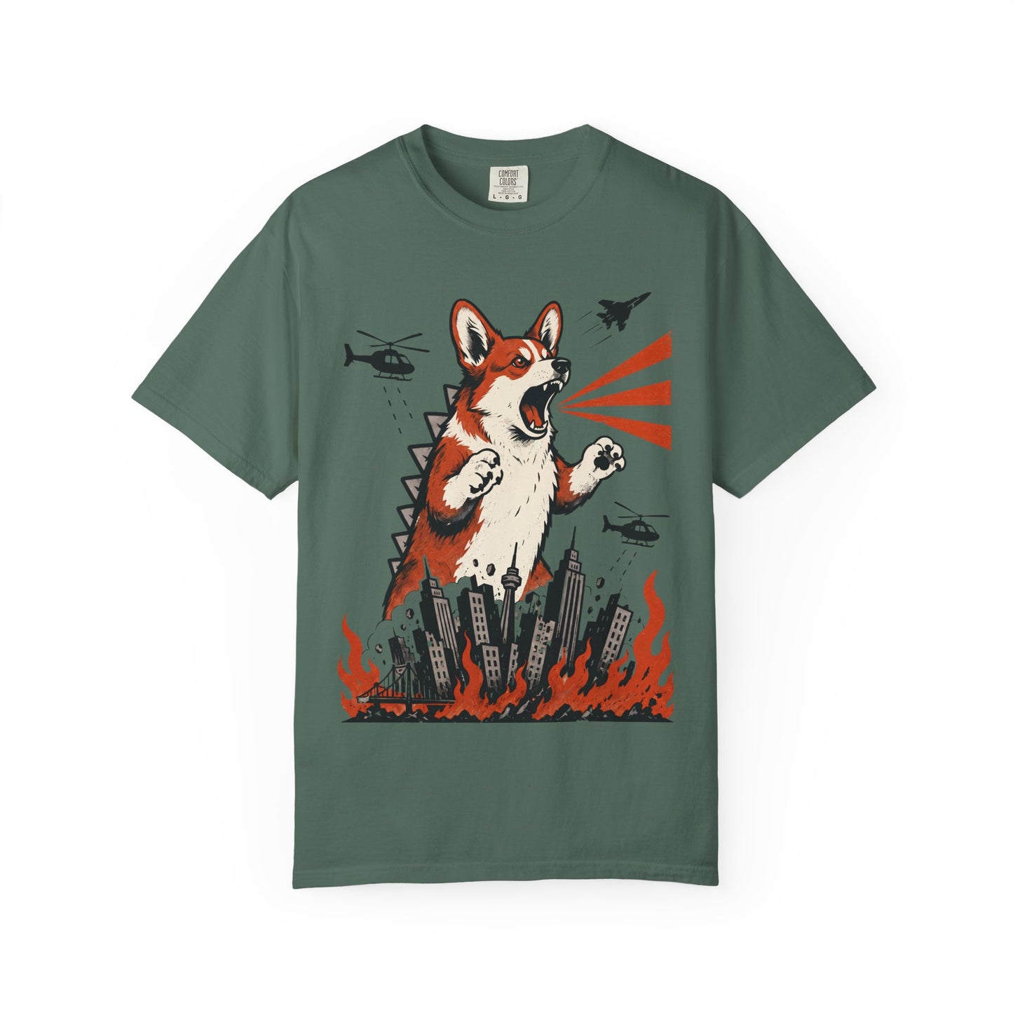 Unleashed Corgi T-Shirt in Blue Spruce from When Dogs Fly