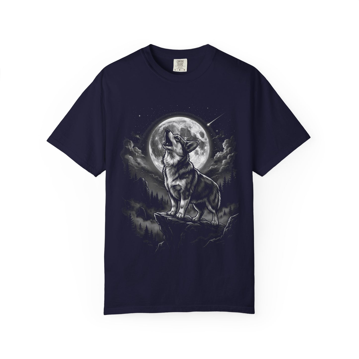 Born to Howl Corgi T-Shirt in True Navy from When Dogs Fly