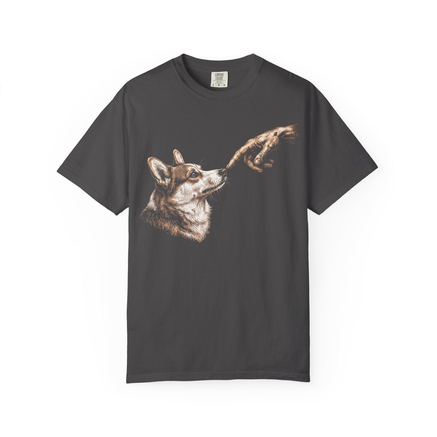 The Big Boop Corgi T-Shirt in Graphite from When Dogs Fly