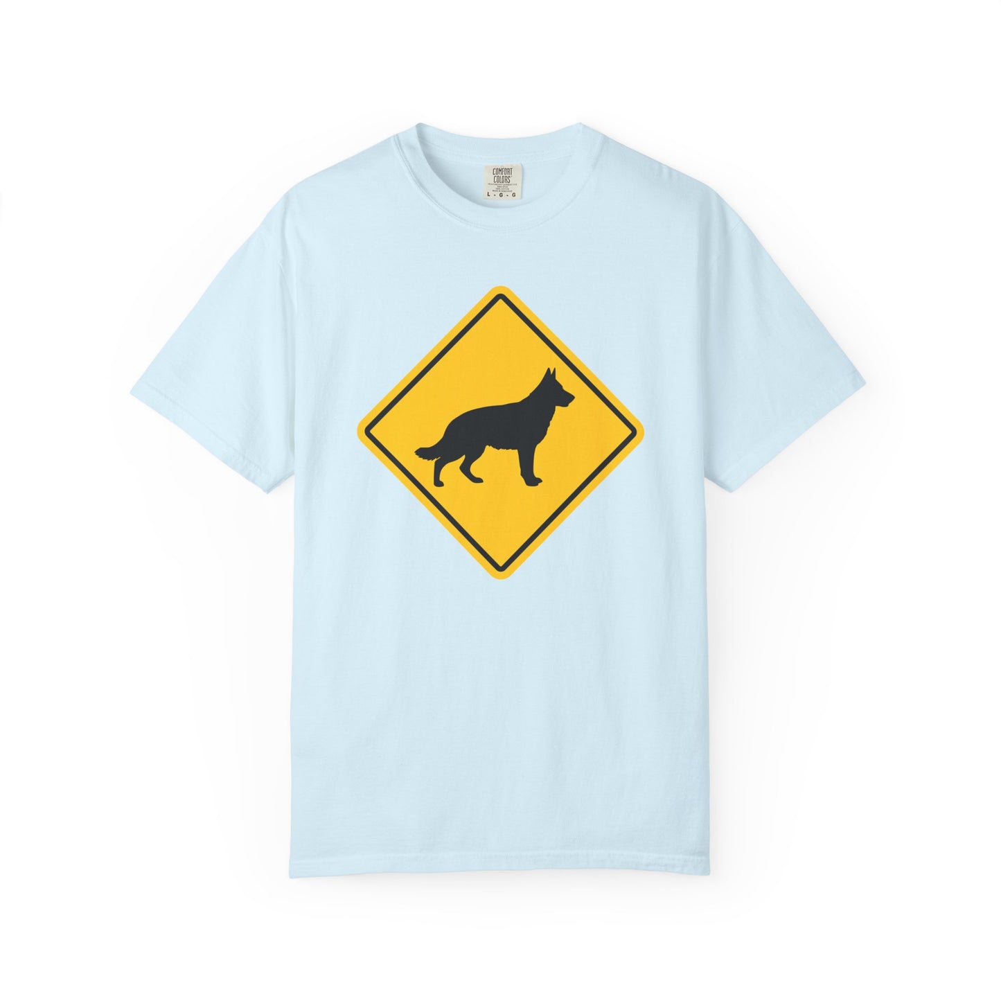 German Shepherd Dog Crossing T-Shirt in Chambray from When Dogs Fly