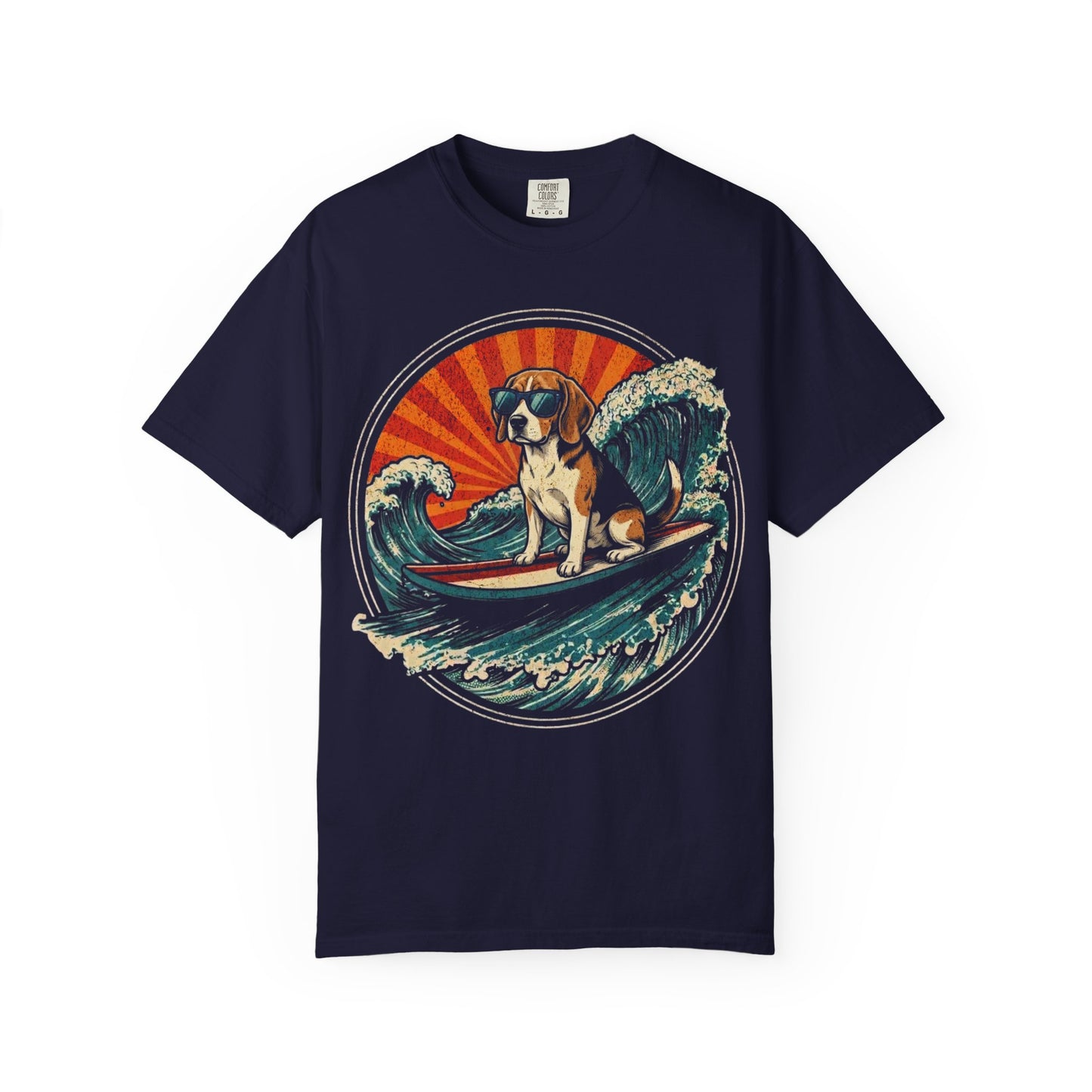 Surf's Up, Beagle T-Shirt in True Navy from When Dogs Fly