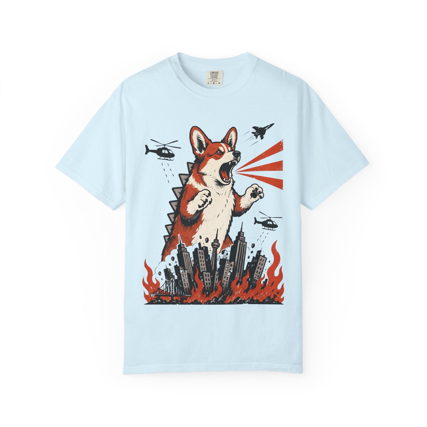 Unleashed Corgi T-Shirt in Chambray from When Dogs Fly