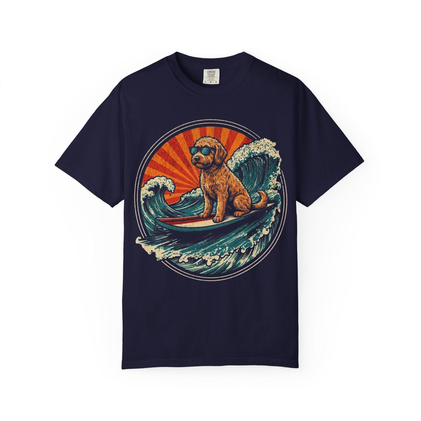 Surf's Up, Labradoodle T-Shirt in True Navy from When Dogs Fly