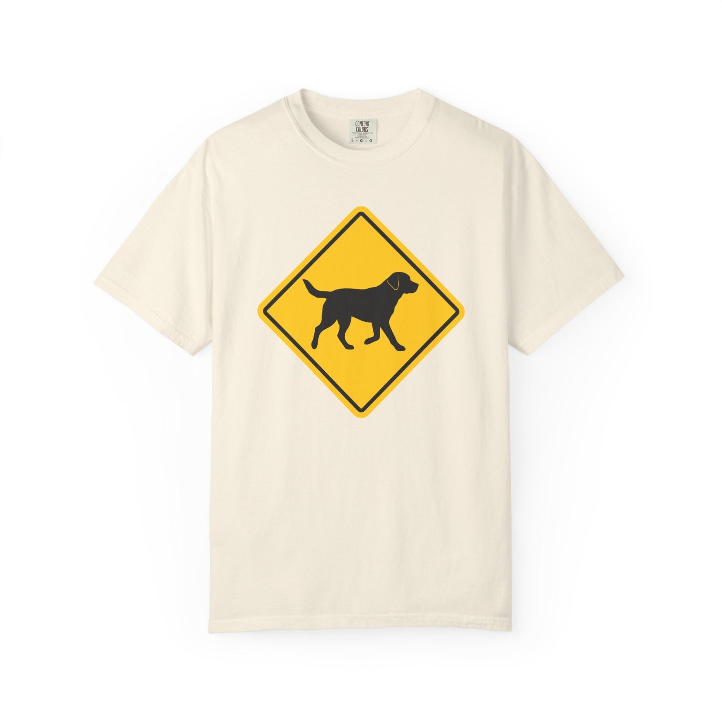 Labrador Retriever Dog Crossing T-Shirt in Ivory from When Dogs Fly