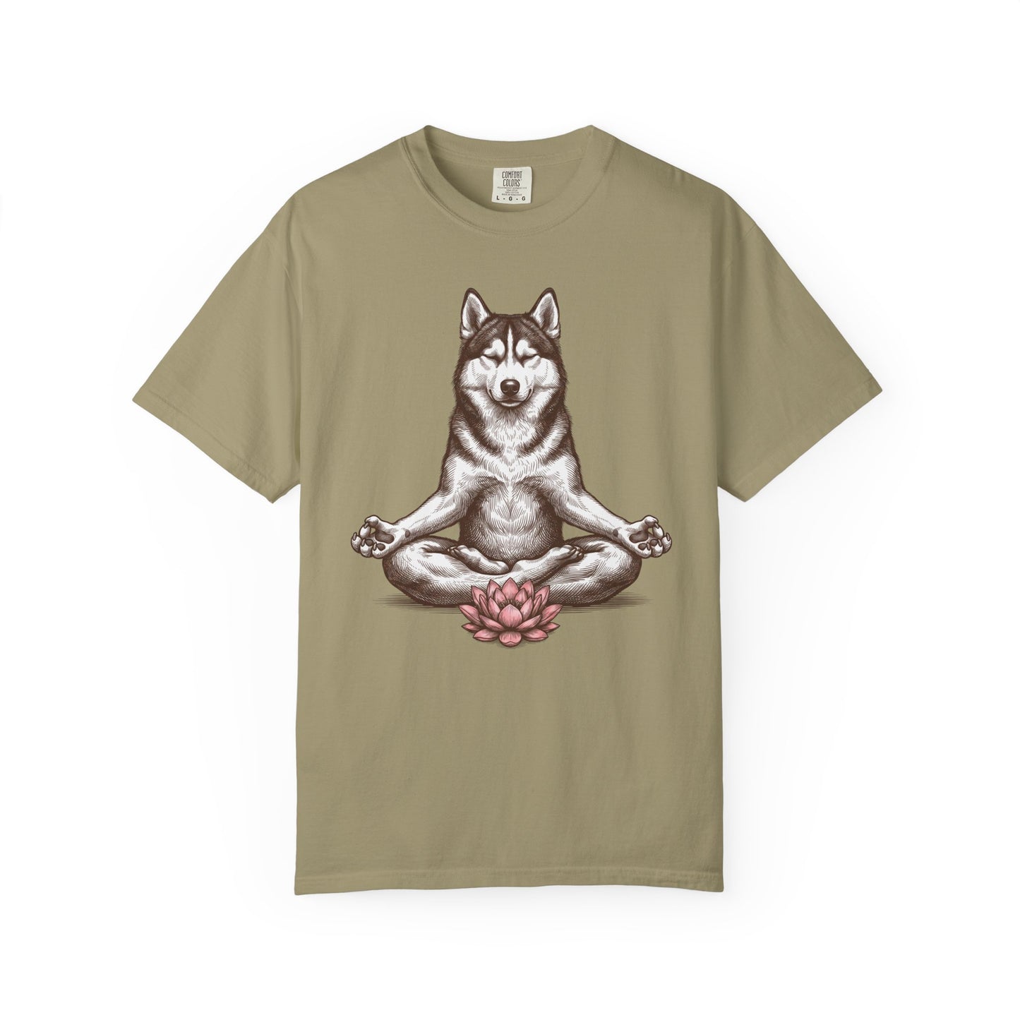 Siberian Husky State of Mind T-Shirt in Khaki from When Dogs Fly