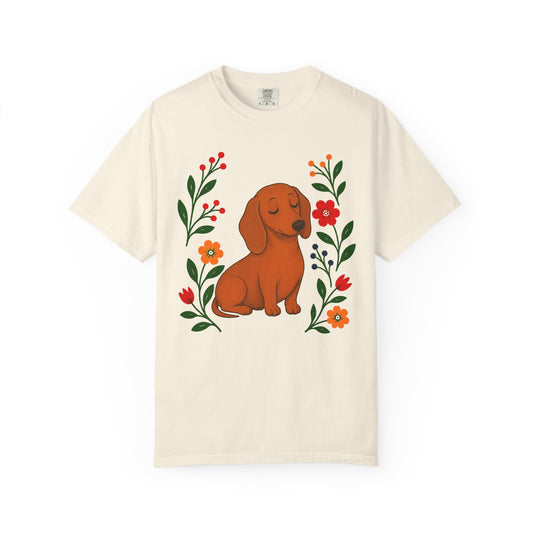 Wildflower Daydreaming Dachshund T-Shirt
