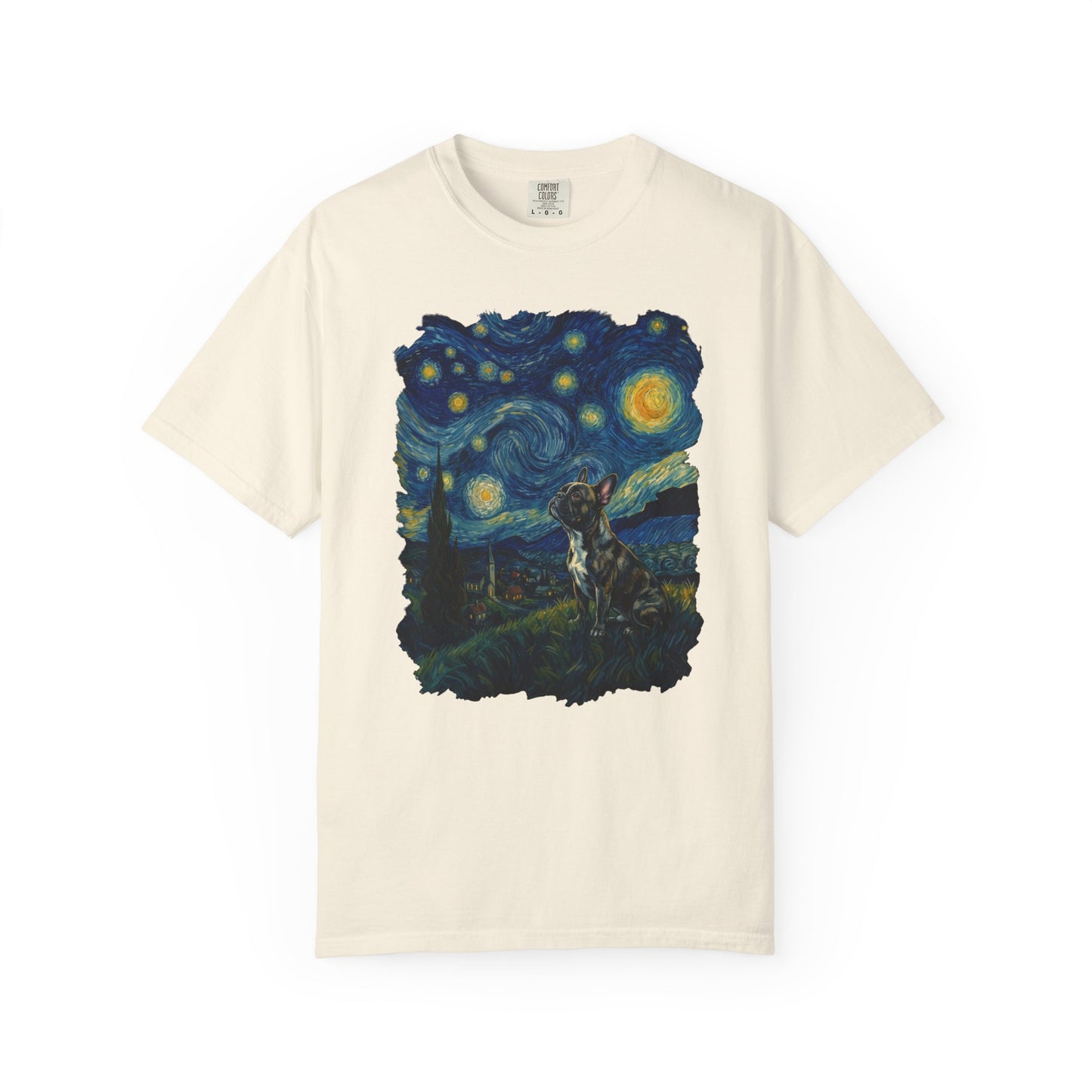 Starry Night French Bulldog T-Shirt in Ivory from When Dogs Fly