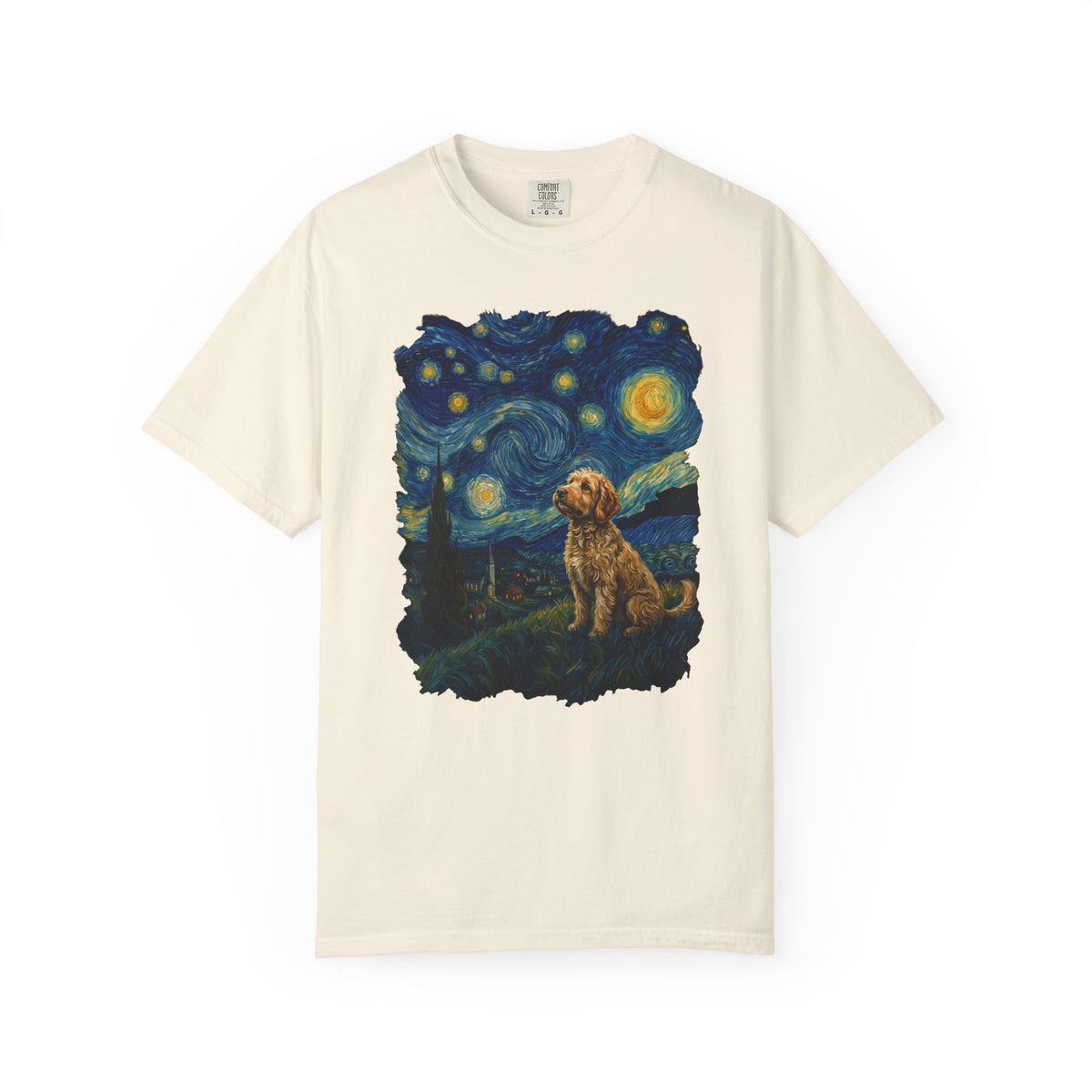 Starry Night Labradoodle T-Shirt in Ivory from When Dogs Fly