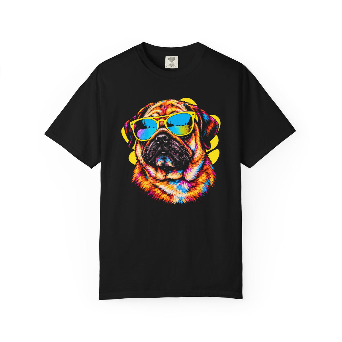 Pawsitively Stylish Pug T-Shirt in Black from When Dogs Fly